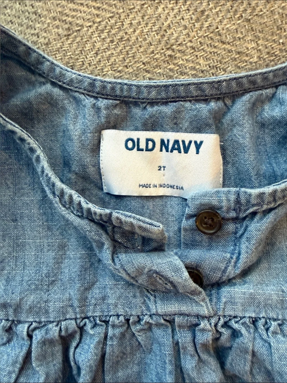 Old Navy Light Blue Denim Girls' Ruffle Trim Top